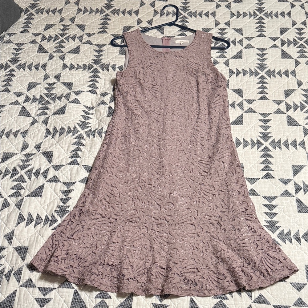 Lace Sleeveless Dress in Blush